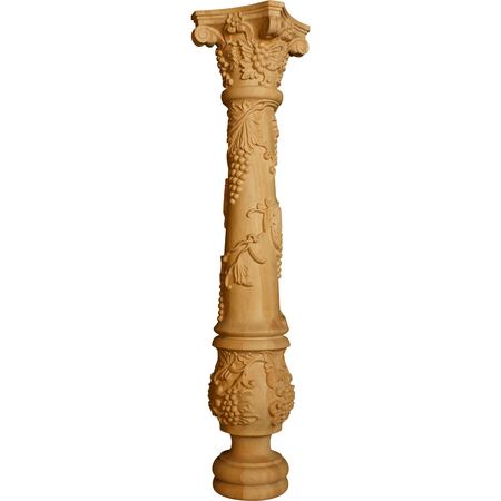 OSBORNE WOOD PRODUCTS 36 x 7 1/2 Carved Grape Kitchen Island Column in Cherry 1625C